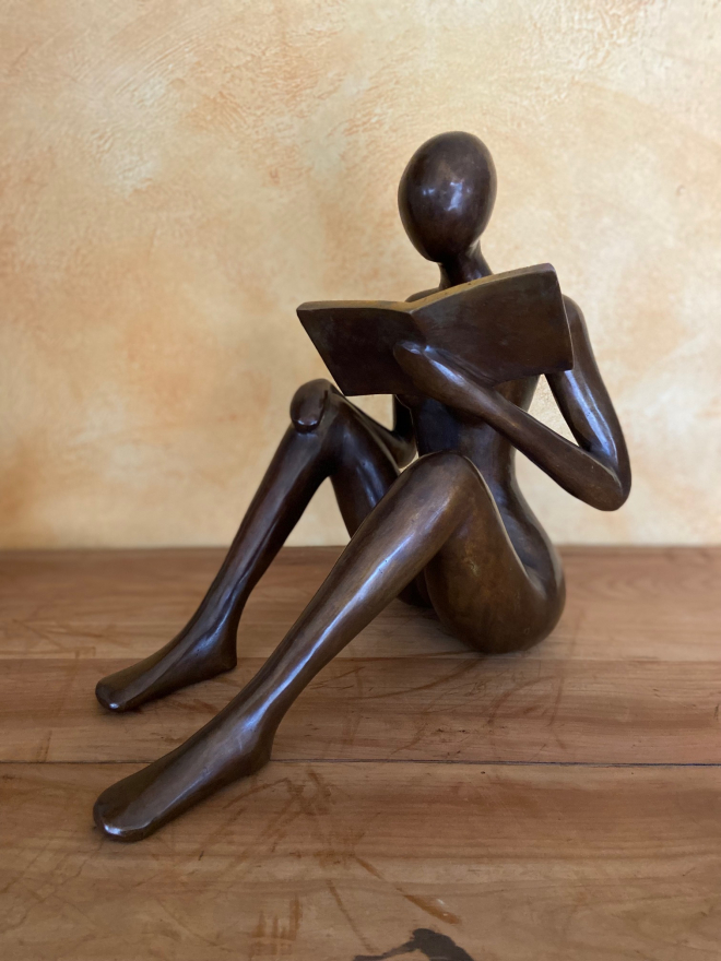 Lectrice main sur genoux srie 35 - Bronze-Carl JAUNAY