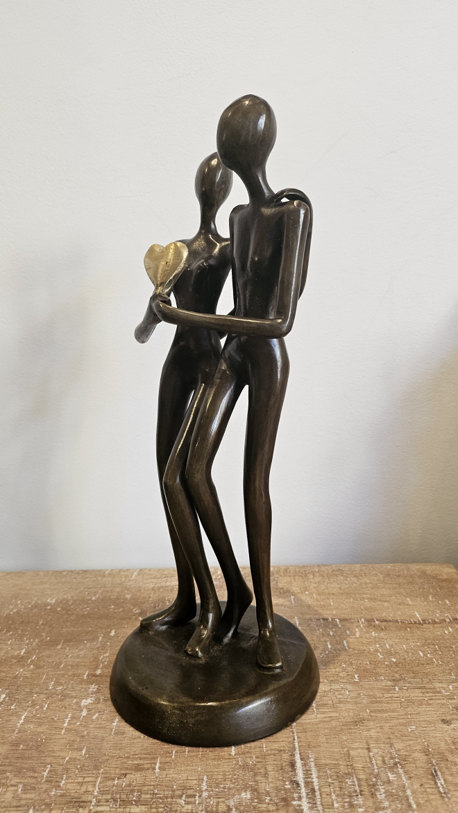 Couple avec coeur - Bronze-Carl JAUNAY